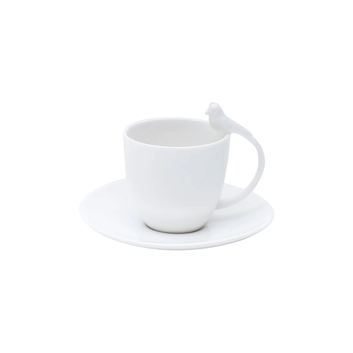 Jogo 6 Xícaras de Café Porcelana com Pires Birds Branca 85ml - Image 7