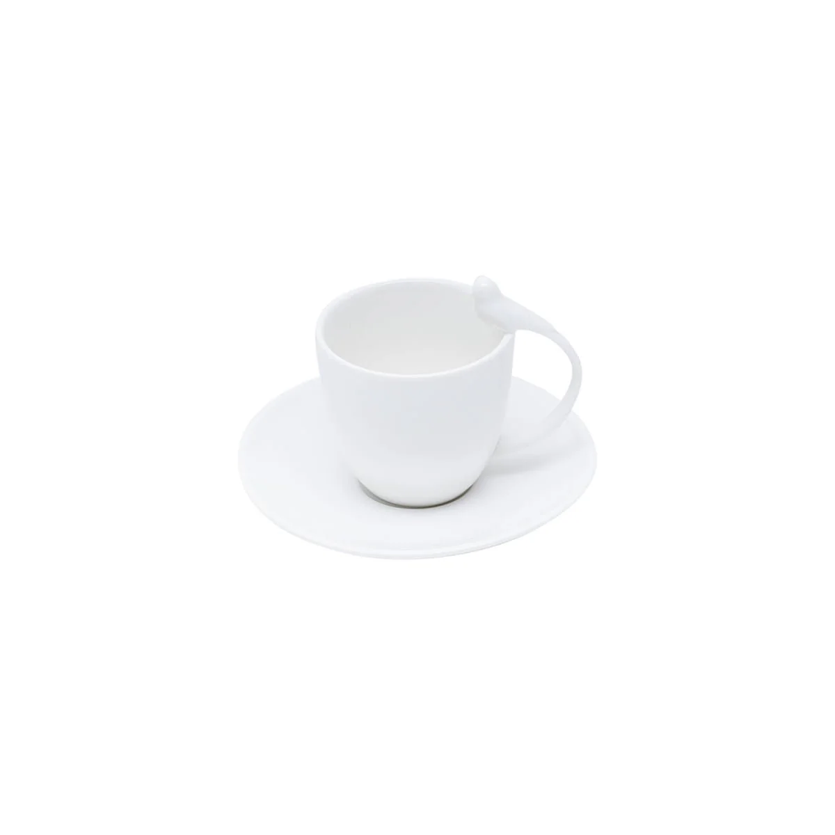 Jogo 6 Xícaras de Café Porcelana com Pires Birds Branca 85ml - Image 9