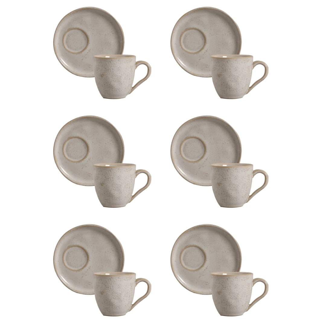 Jogo 6 Xícaras de Chá com Pires Bio Latte Descentralizado 170ml - Image 4