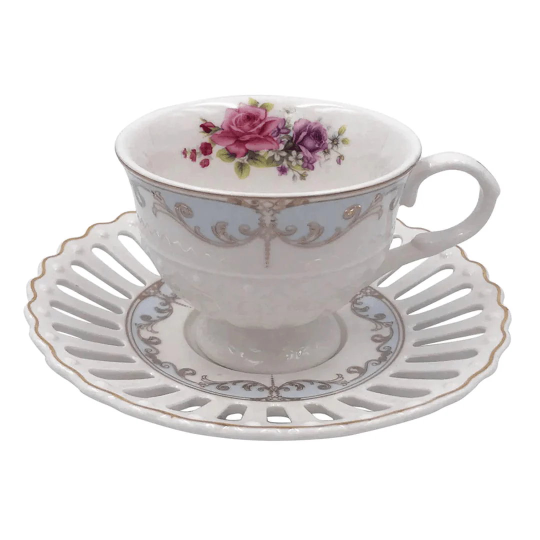 Jogo 6 Xícaras para Café com Pires Mon Cheri New Bone Branco 80ml - Image 2