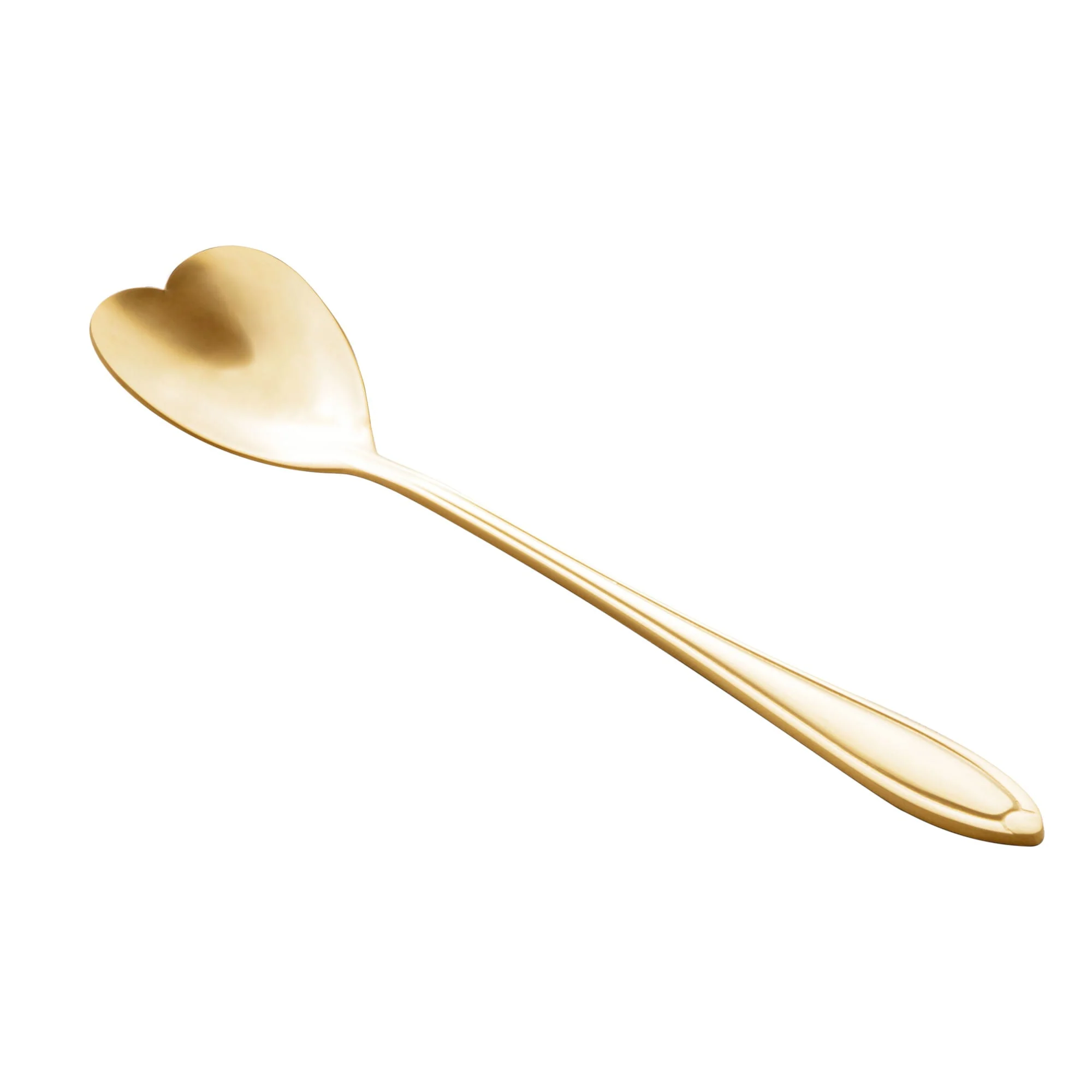 Jogo de 4 Colheres Aço Inox para Chá Heart Coração Dourado - 12,7 cm - Image 8