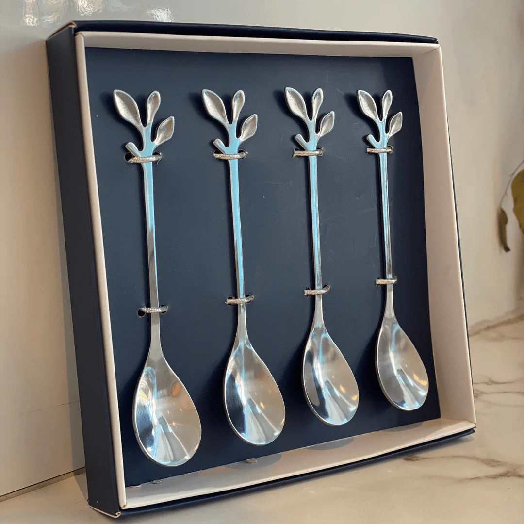Jogo de 4 Colheres Aço Inox Para Chá Leaves Folhas - Image 2