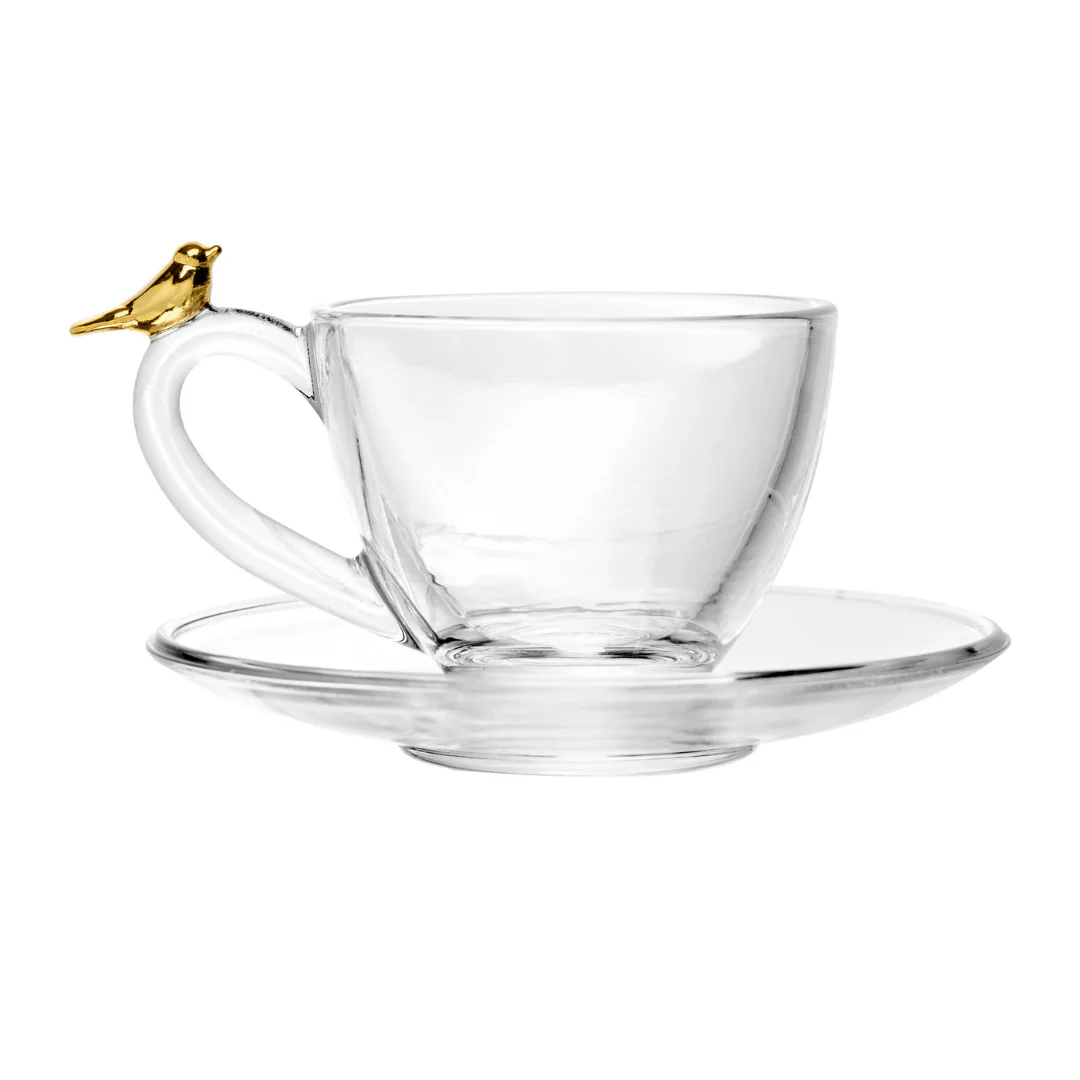 Jogo de 4 Xícaras de Chá com Pires Golden Bird - 180ml - Image 11