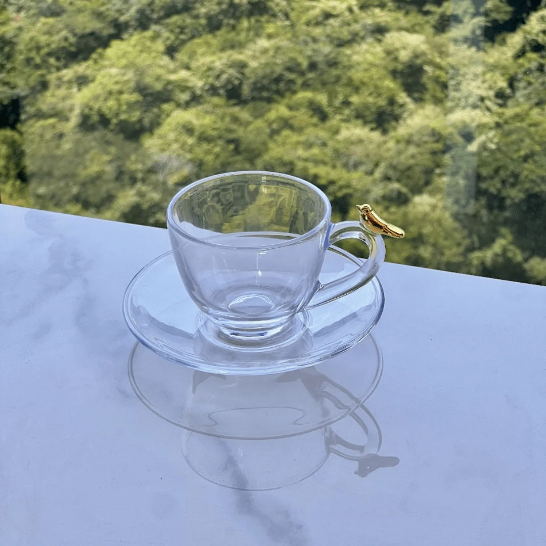 Jogo de 4 Xícaras de Café com Pires Golden Bird 80ml - Image 4