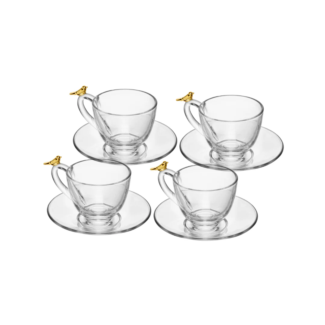 Jogo de 4 Xícaras de Café com Pires Golden Bird 80ml - Image 9