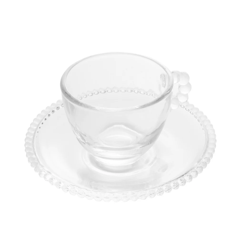 Jogo de Xícaras de Café Cristal Com Pires Pearl Bolinha 4 Peças - 80ml - Image 17