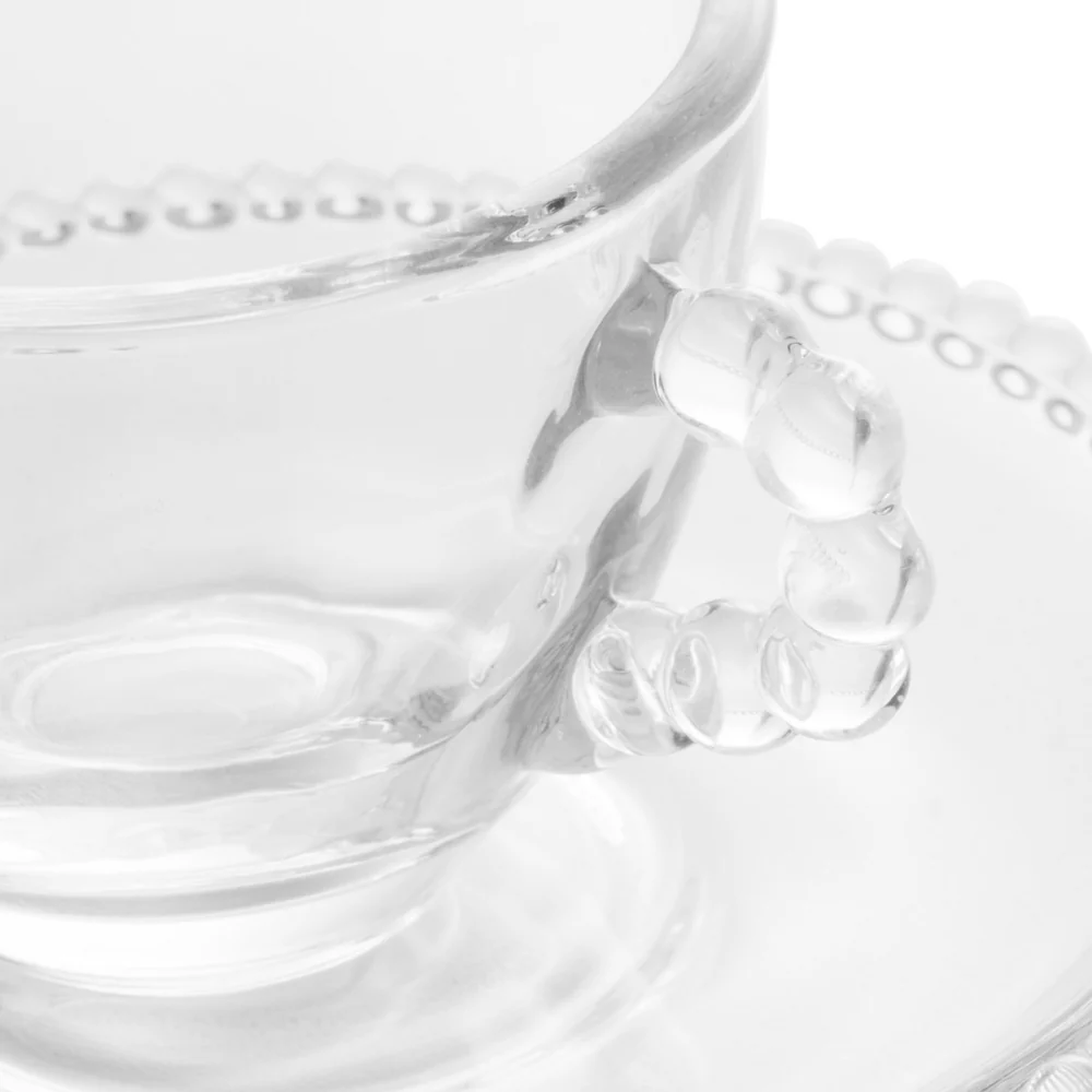 Jogo de Xícaras de Café Cristal Com Pires Pearl Bolinha 4 Peças - 80ml - Image 18