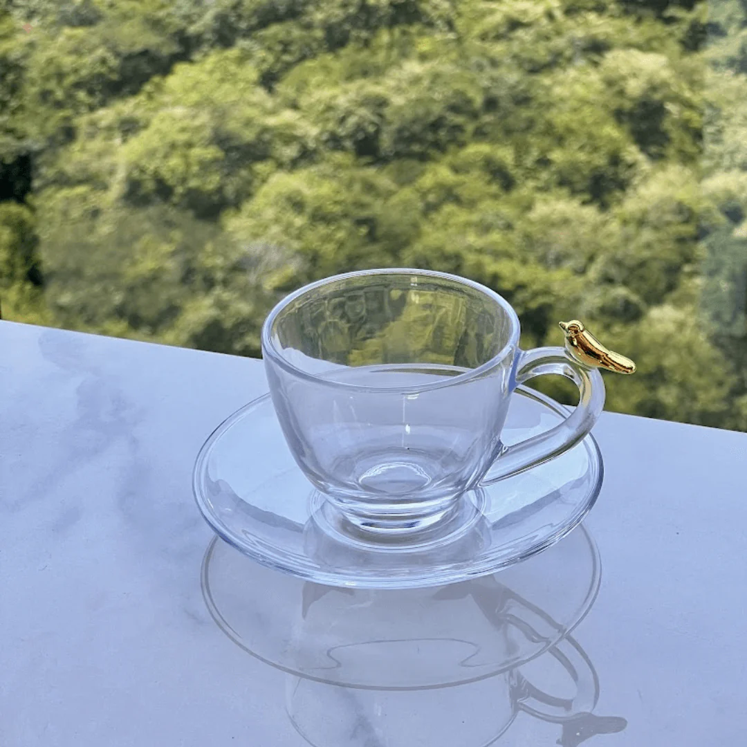 Jogo de 4 Xícaras de Chá com Pires Golden Bird - 180ml - Image 6
