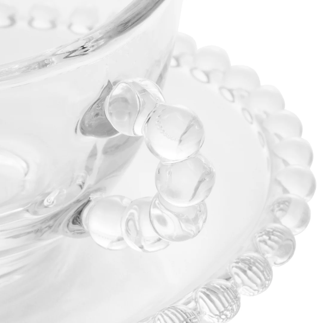 Jogo de 4 Xícaras de Chá Cristal de Chumbo com Pires Pearl Bolinha - 180ml - Image 10
