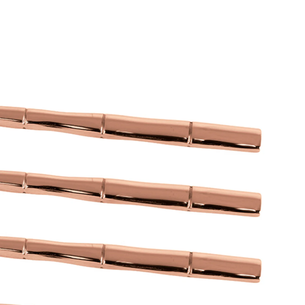 Jogo de Espátulas Steel Wood em Aço Inox com Cabo Estilo Bambu Rose Gold - 6 peças - Image 2