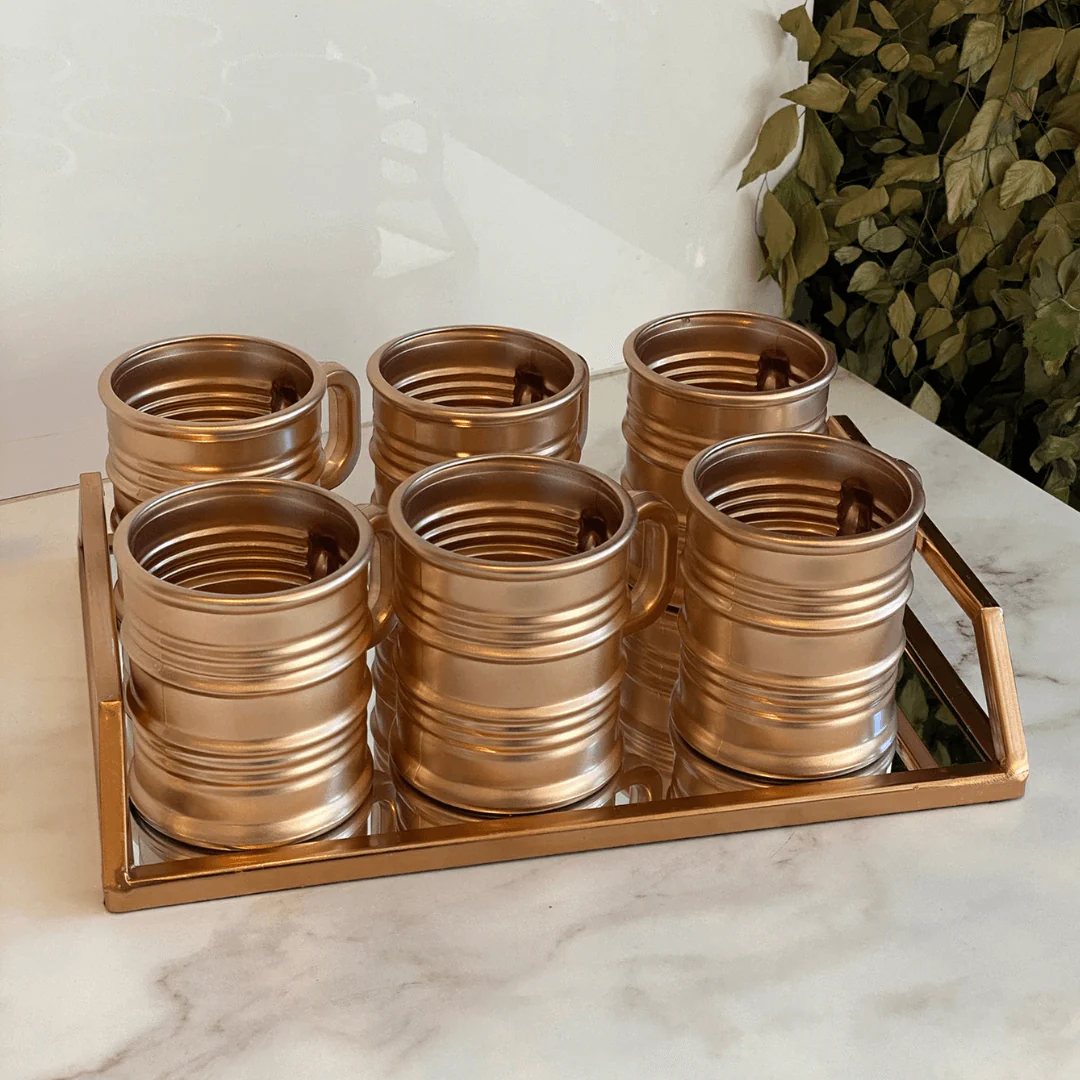Jogo 6 Xícaras Coffee Time Café Rose Gold 85ml - Image 3