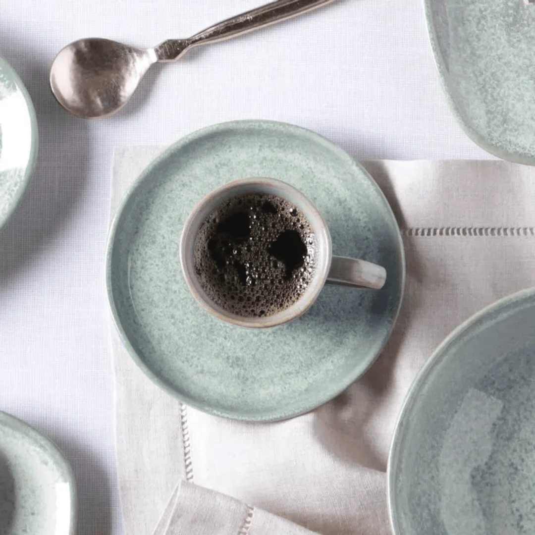 Jogo de 6 Xícaras de Café Bio Green Granite Stoneware 120ml - Image 2