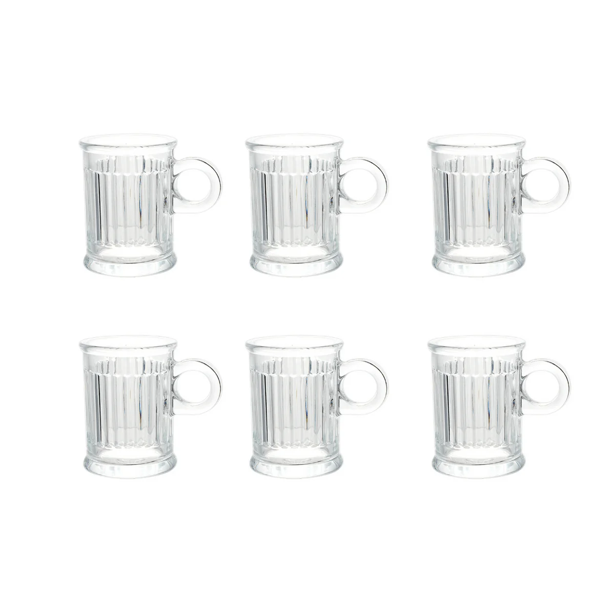Jogo de 6 Xícaras de Café Coffee Time em Cristal - 85ml