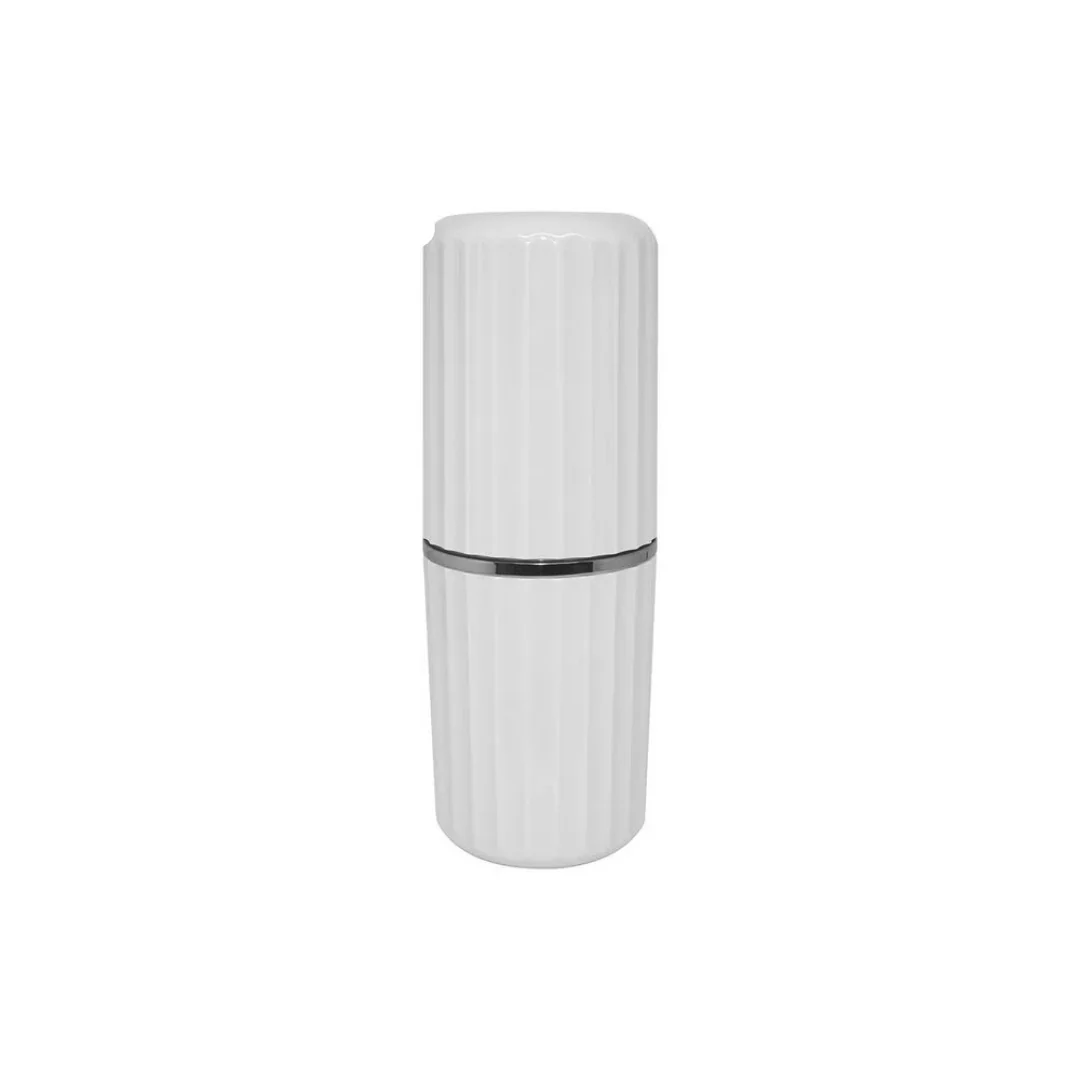 Jogo De Banheiro Porta Escova e Porta Sabonete Liquido Groove Branco - Image 2