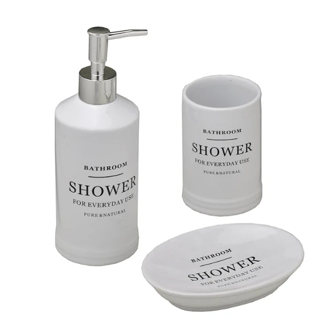Jogo de Banheiro Shower Branco 3 Peças