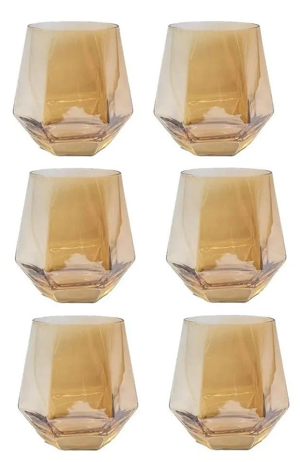 Jogo de Copos de Vidro Hexagonal para Whisky Champanhe 6 peças 350ml - Image 2