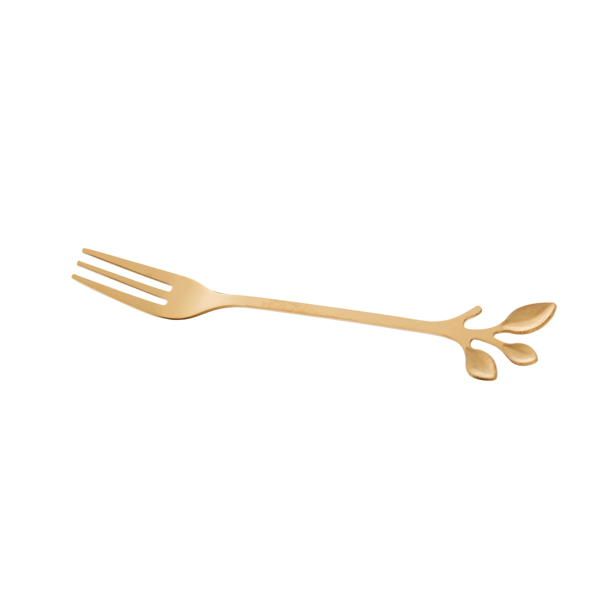 Jogo de Garfos para Aperitivo em Aço Inox Leaves Dourado 4 Peças - Image 2