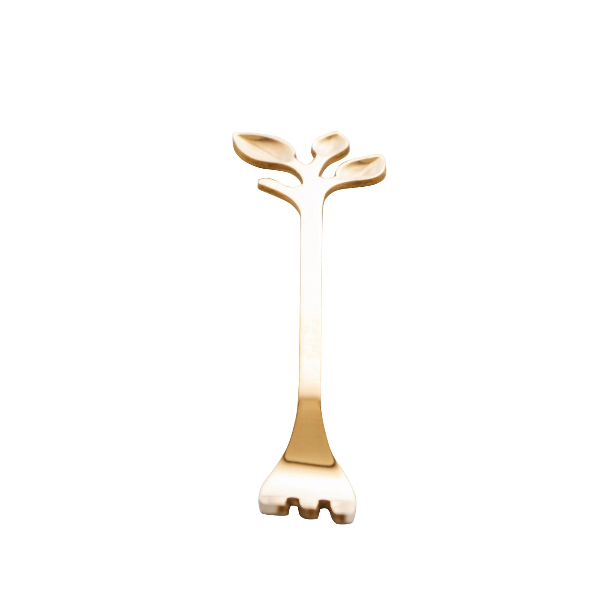 Jogo de Garfos para Aperitivo em Aço Inox Leaves Dourado 4 Peças - Image 3