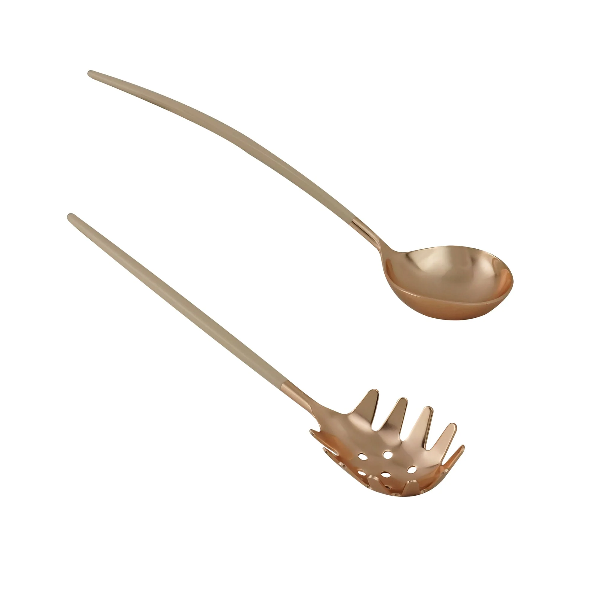 Jogo de Talheres para Servir Massas Aço Inox Rose Gold e Nude - Image 2