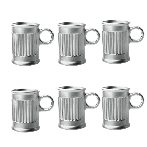 Jogo de Xicaras para Café em Cristal Cromada 85ml 6 Peças