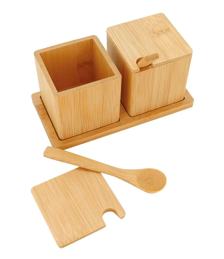 Jogo Porta Condimentos em Bambu com Colher - Image 2