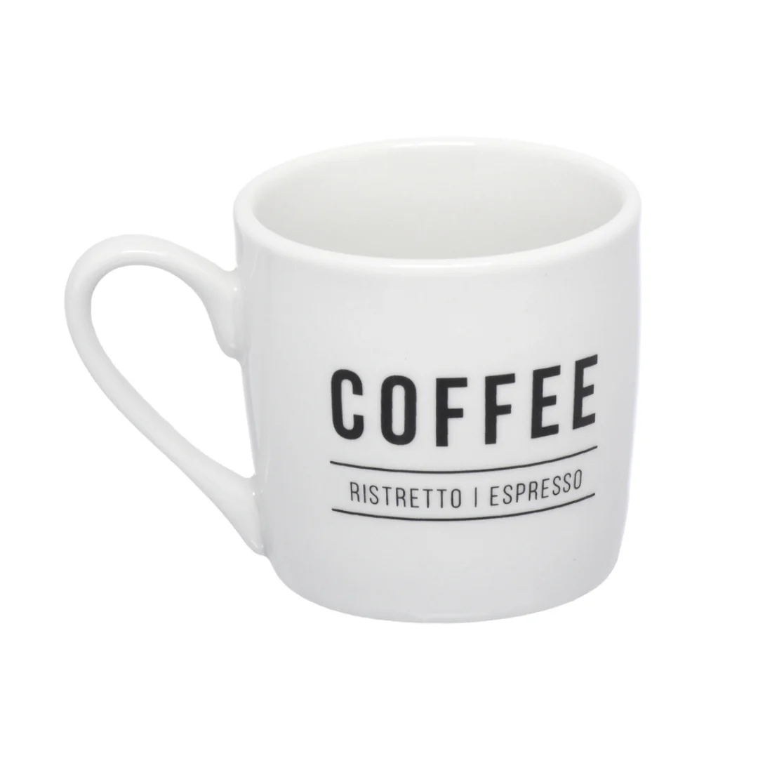 Jogo Xicara de Café com Pires em Porcelana Manhattan Branca 80ml 6 Peças - Image 3