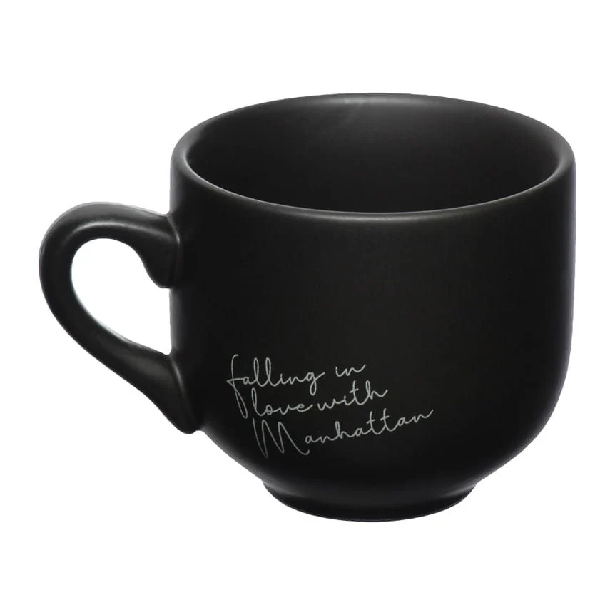 Jogo Xicara de Café com Pires em Porcelana Manhattan Preta 90ml 6 Peças - Image 8