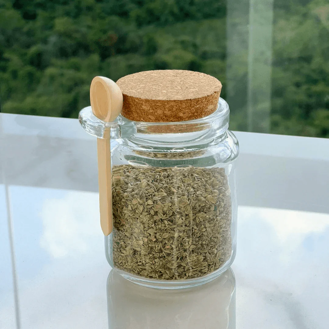 Kit 4 Potes de Vidro Tampa Rolha com Colher Bambu 240ml - Image 8