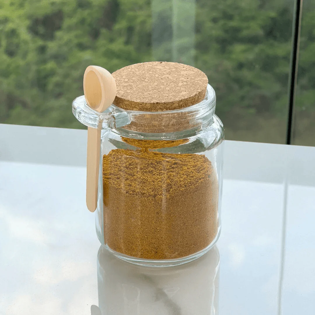 Kit 4 Potes de Vidro Tampa Rolha com Colher Bambu 240ml - Image 7