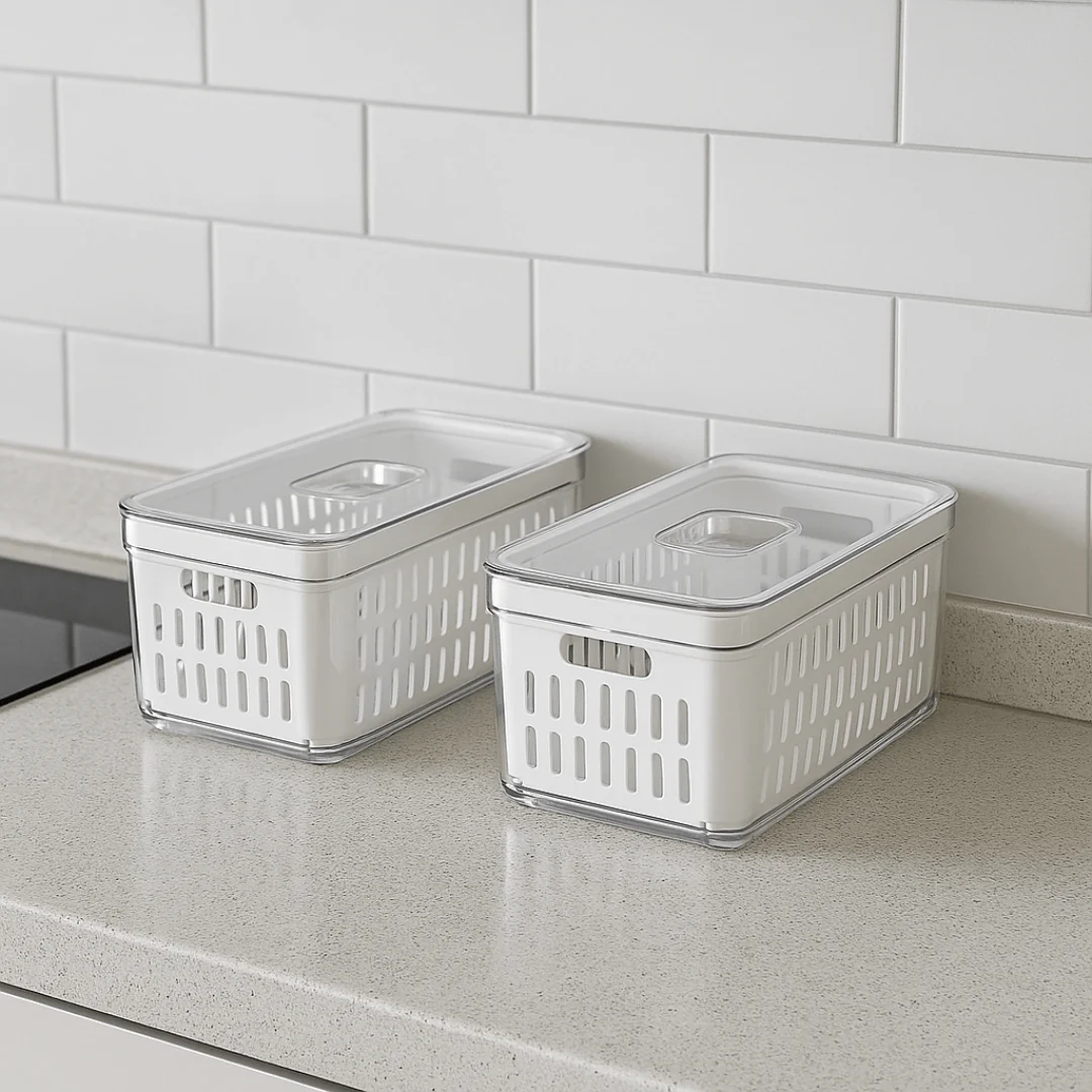 Kit 2 Organizadores Clear Fresh com Cesto 5 Litros - Image 3