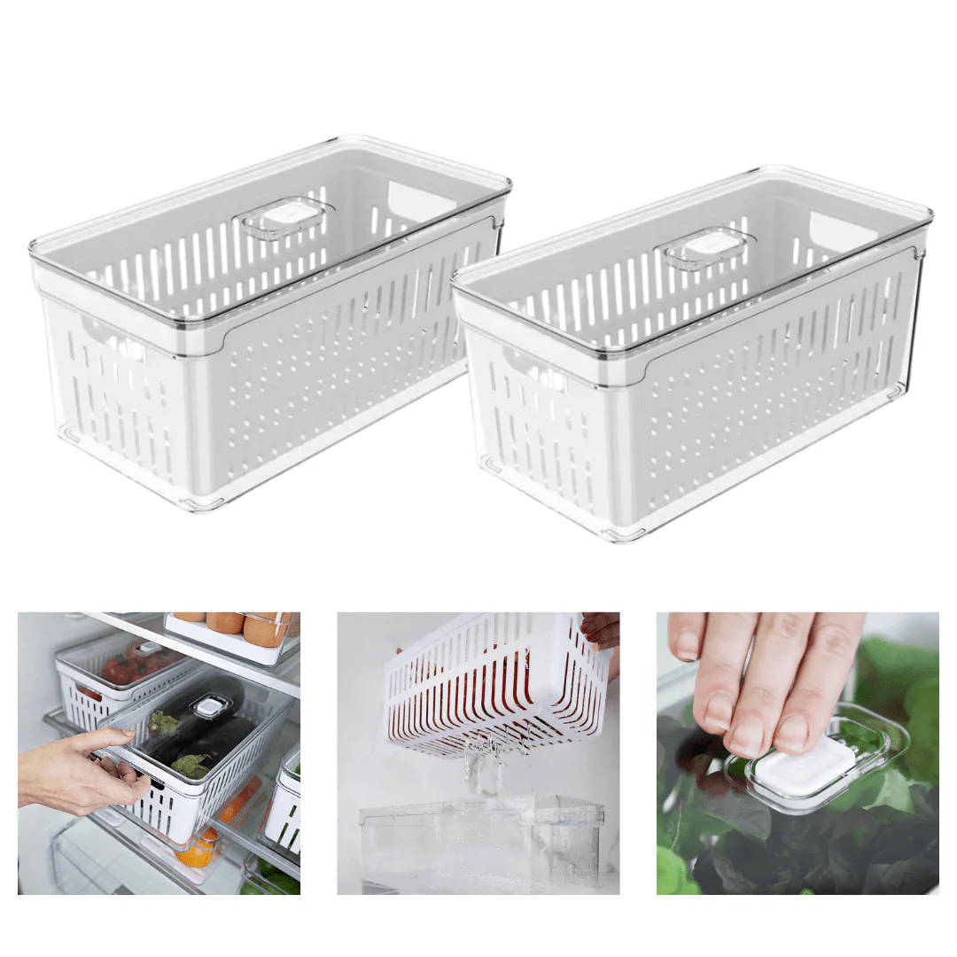 Kit 2 Organizadores Clear Fresh com Cesto 5 Litros - Image 4
