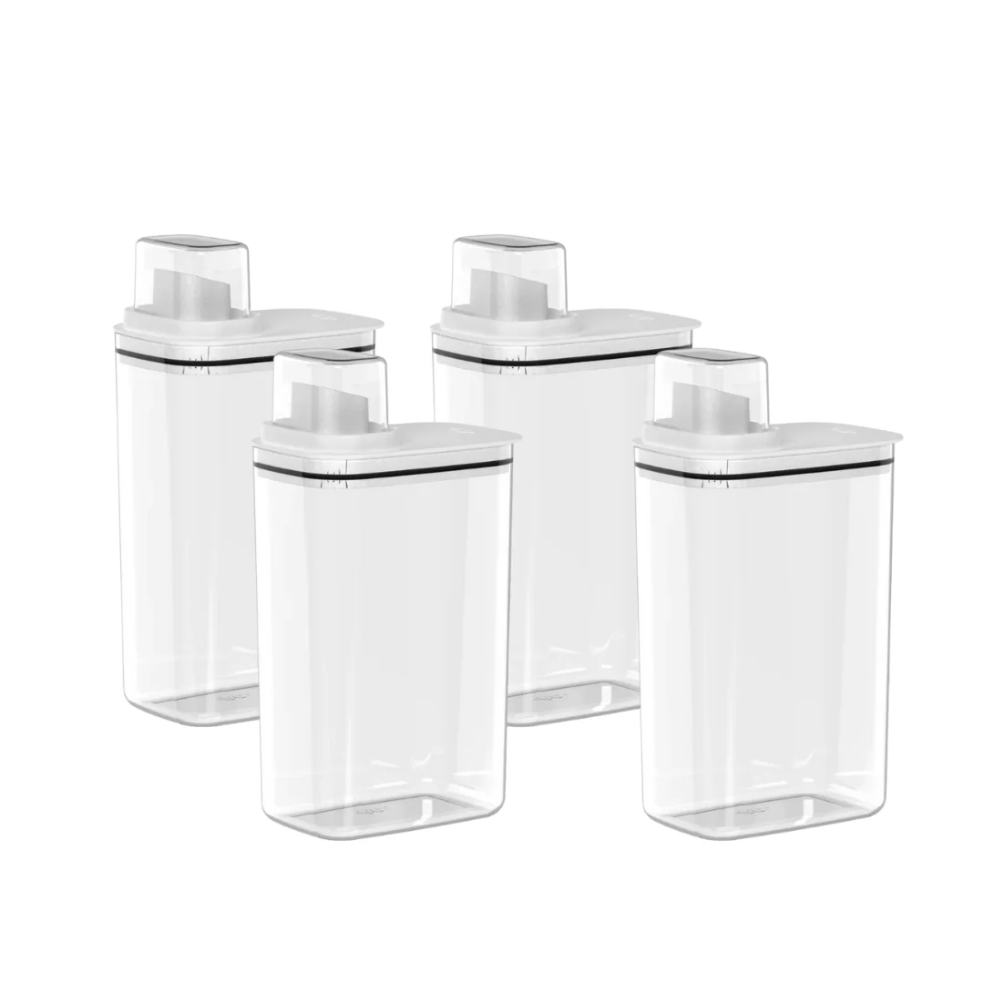 Kit 4 Potes Herméticos Flow Branco 2,3 Litros - Image 3