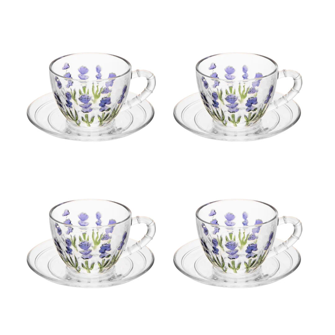 Kit 4 Xícaras de Café Cristal Lavanda 80ml - Image 5