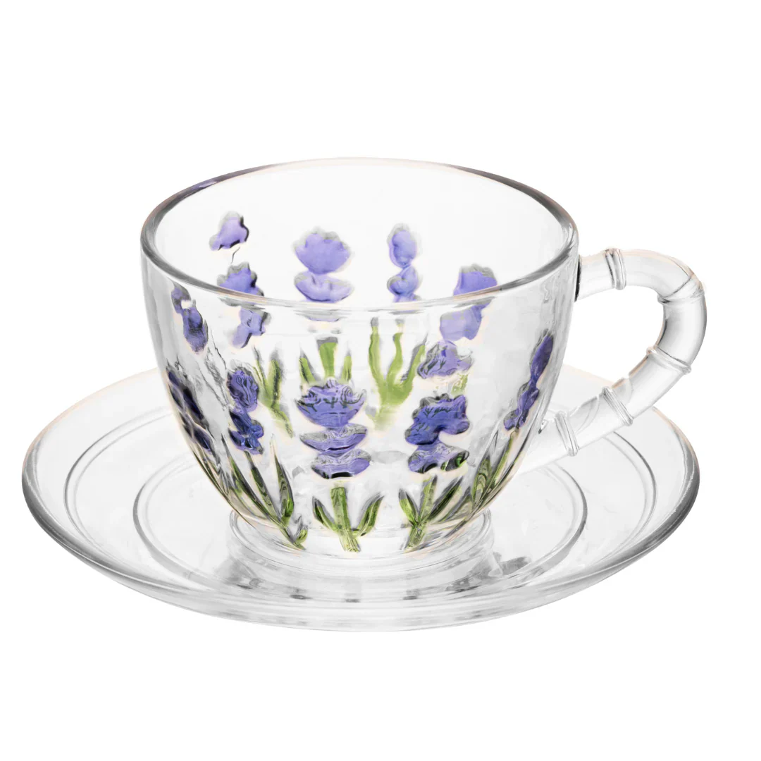 Kit 4 Xícaras de Café Cristal Lavanda 80ml - Image 6