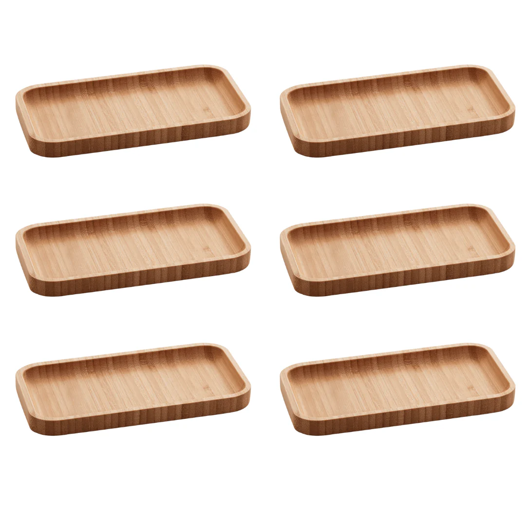 Kit 6 Bandejas Petisqueiras Hire Bambu 20cm x 10cm - Image 5