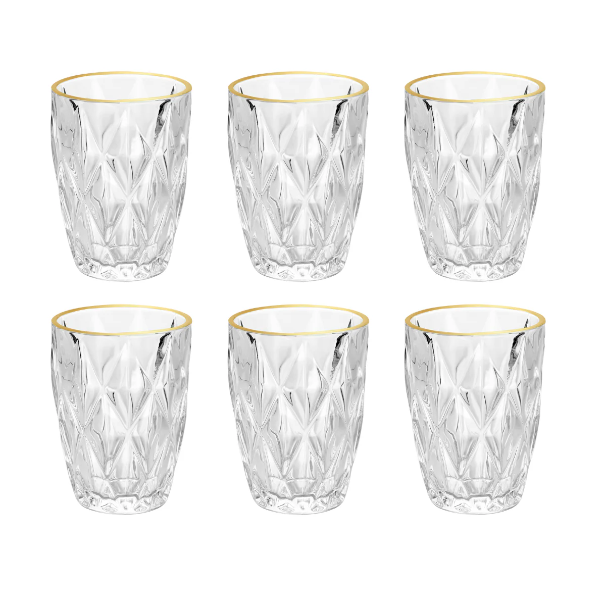 Kit 6 Copos Fio de Ouro Diamond 270ml - Image 2