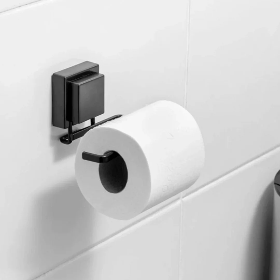 Kit de Acessórios para Banheiro Fixação Ventosa Preto Fosco 3 Peças - Image 3