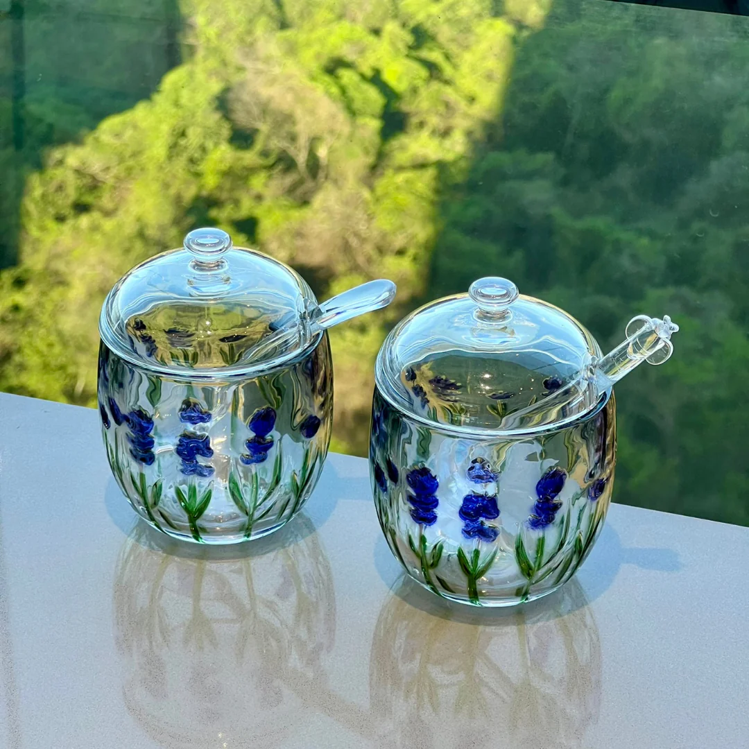 Kit Açucareiro + Meleira Lavanda 2 Peças
