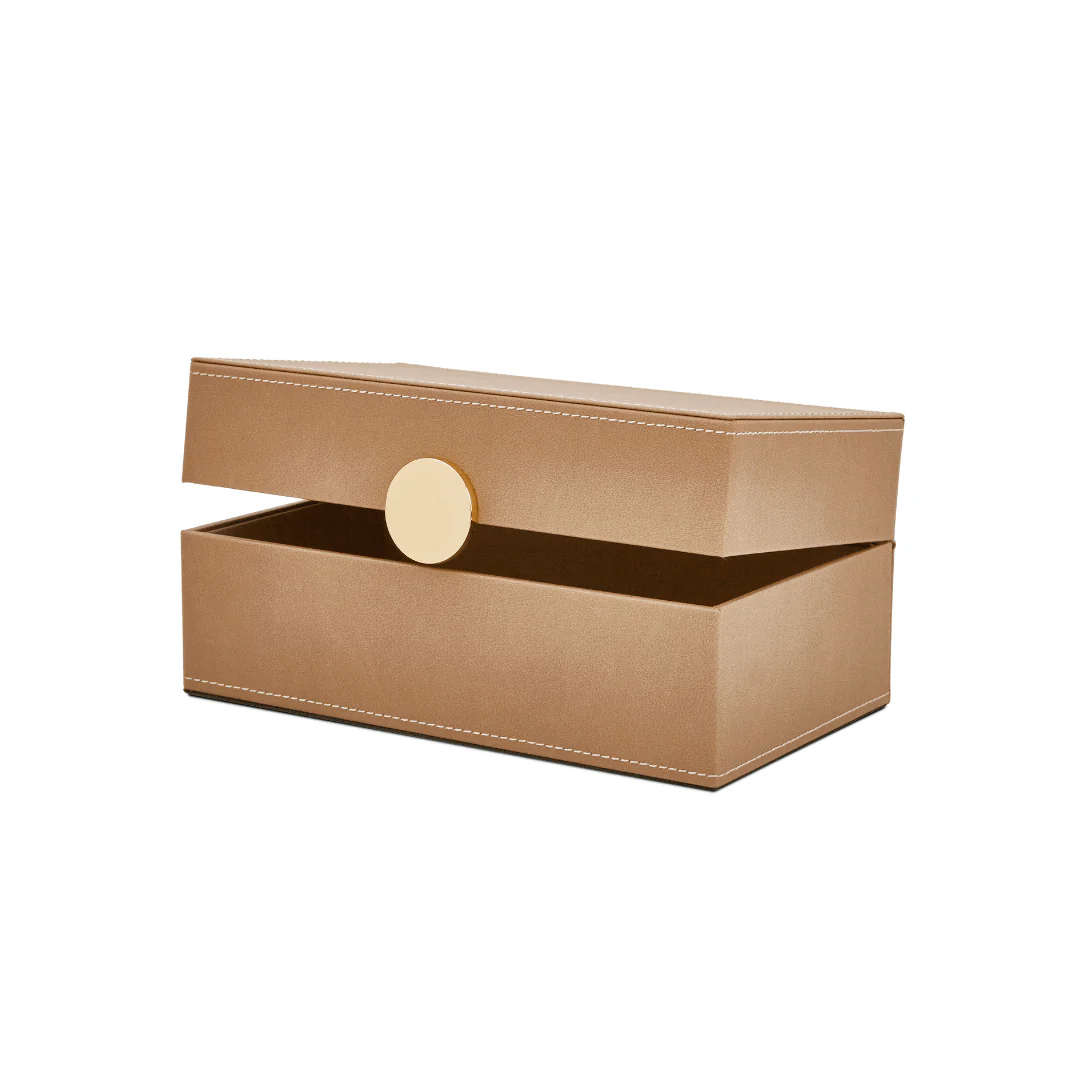 Kit Caixas Decorativas em MDF e PU Marrom 2 Peças - Image 3
