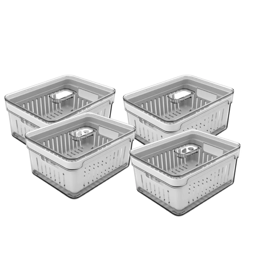 Kit de 4 Organizadores de Geladeira Clear Fresh com Cesto 2,2 Litros - Image 9