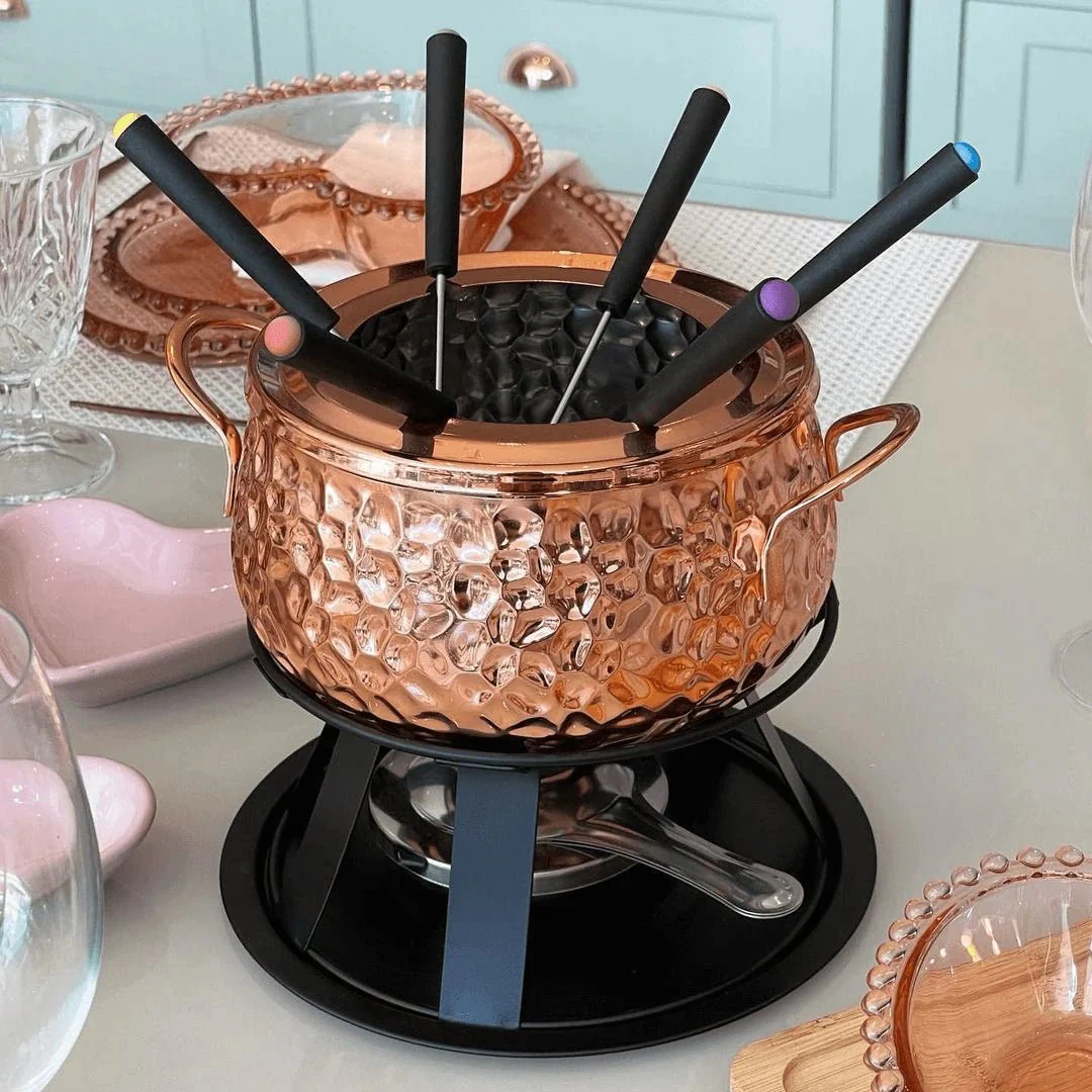 Kit Fondue 11 Peças com Bowl de Cristal Martelado - Image 2