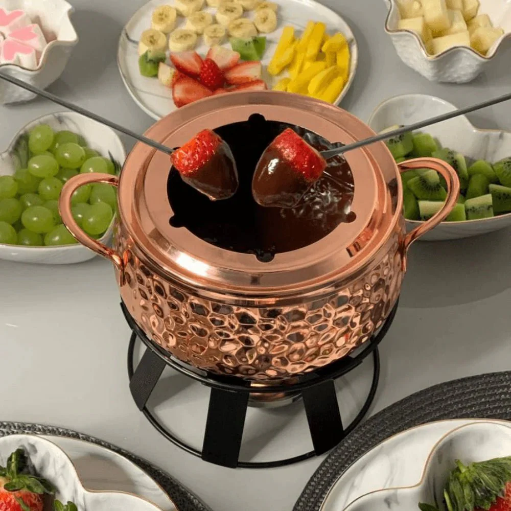 Kit Fondue 11 Peças com Bowl de Cristal Martelado - Image 5