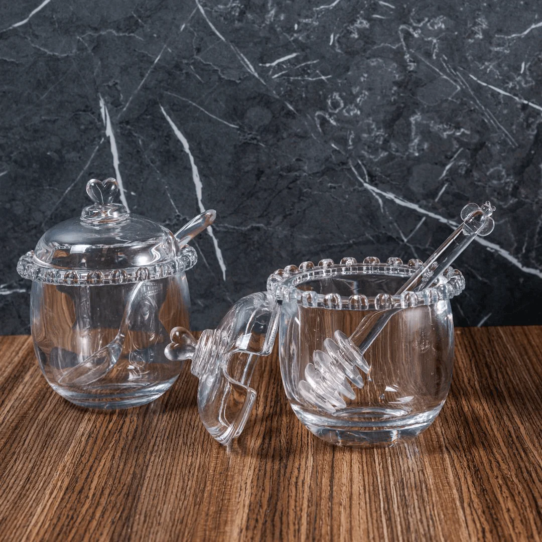 Kit Meleira + Açucareiro de Cristal Detalhes de Coração 2 Peças - Image 6