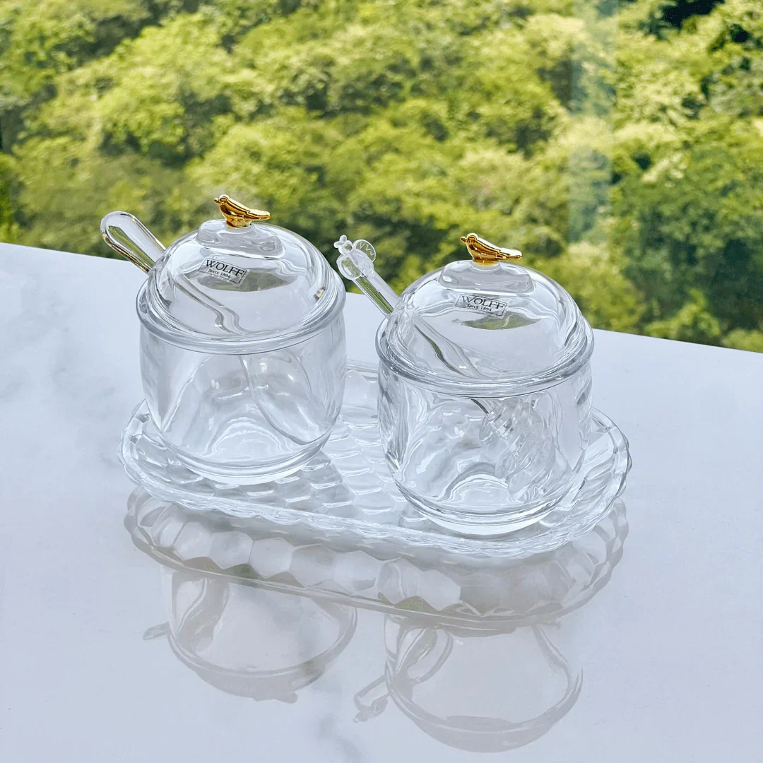 Kit Meleira + Açucareiro de Cristal Golden Bird