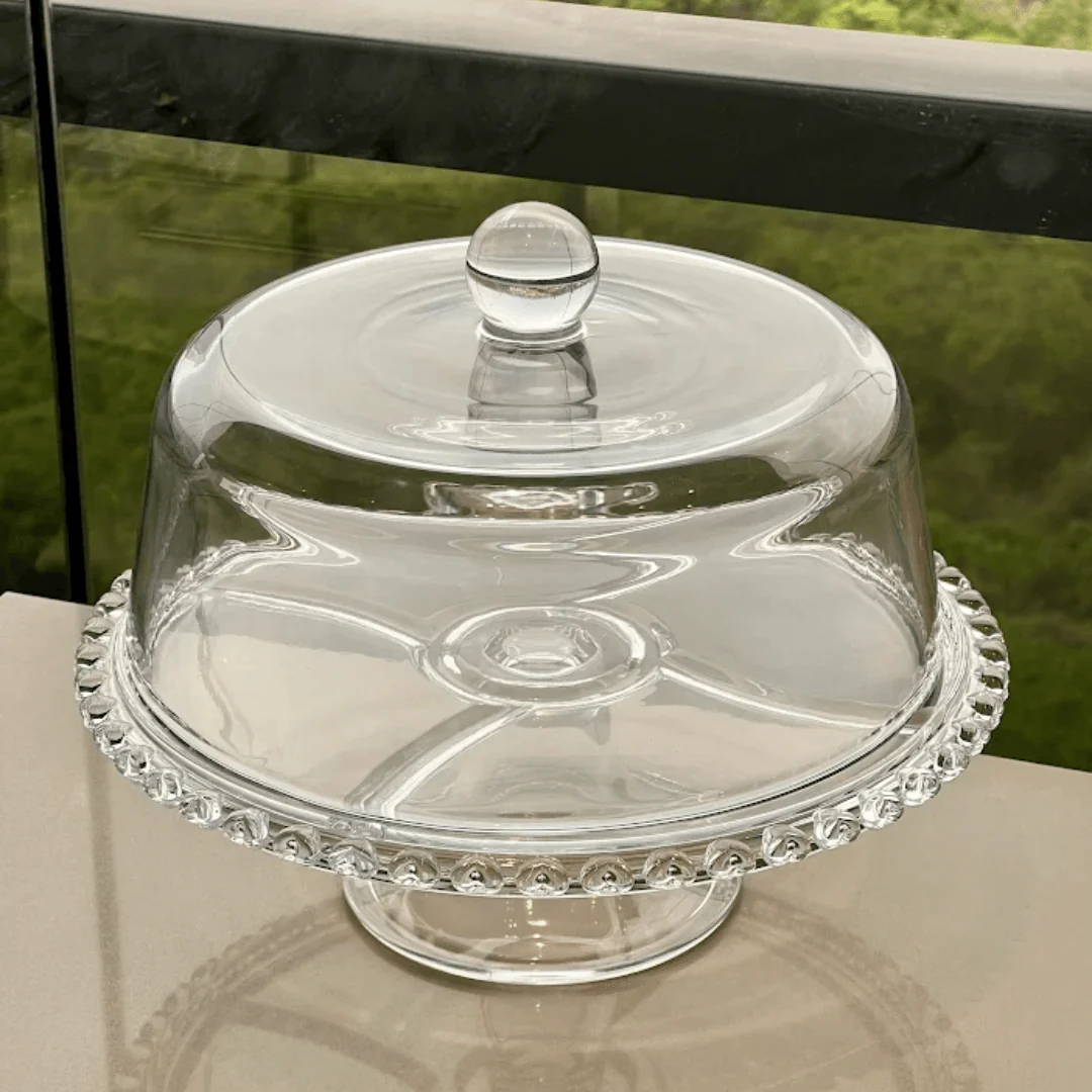 Boleira 6 em 1 Prato para Bolo Petisqueira Cristal Coração 25,5cm - Image 12