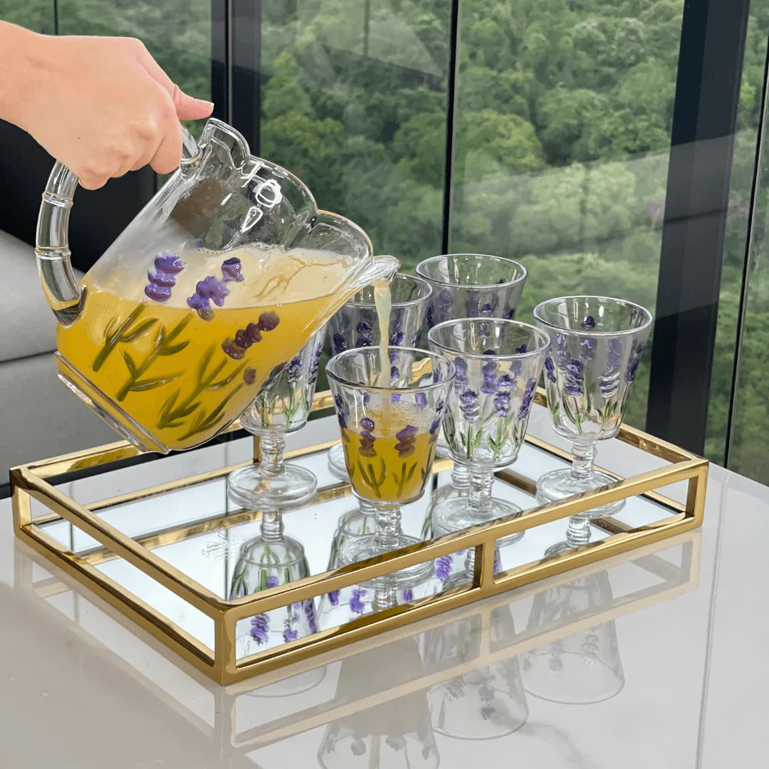 Kit Mesa Posta de Cristal Lavanda 15 Peças - Image 11