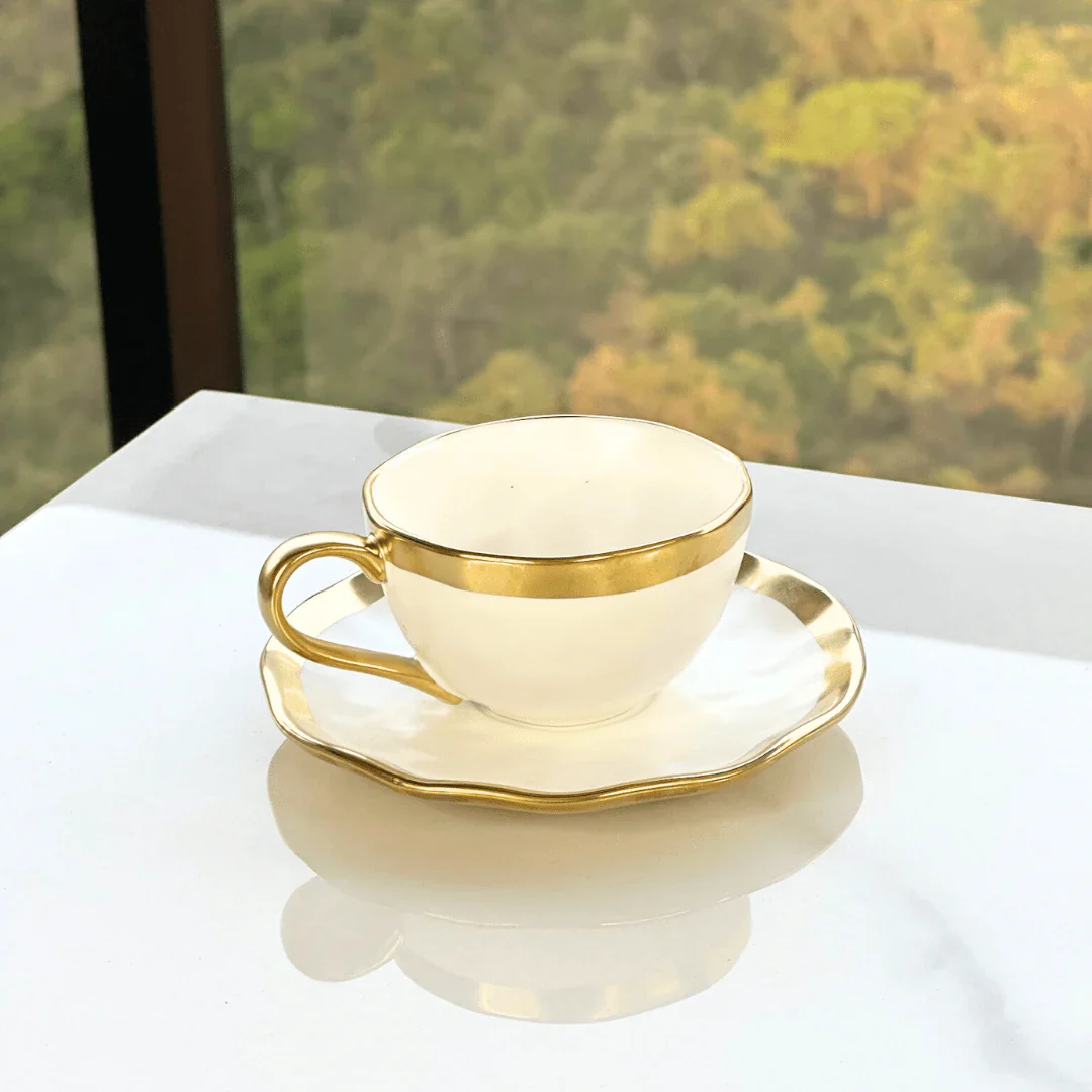 Kit Mesa Posta Dubai Branco e Dourado 3 Peças - Image 3