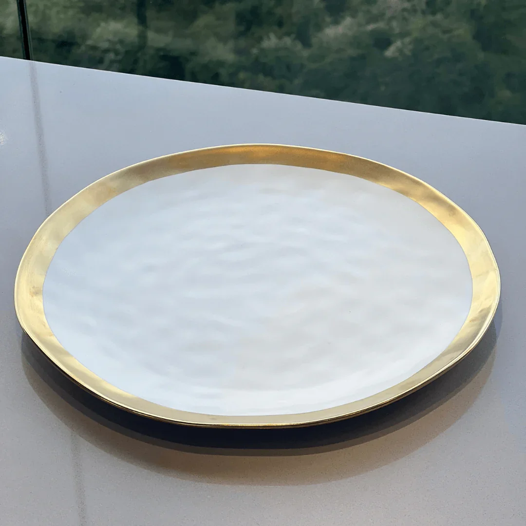 Kit Mesa Posta Dubai Branco e Dourado 3 Peças - Image 4