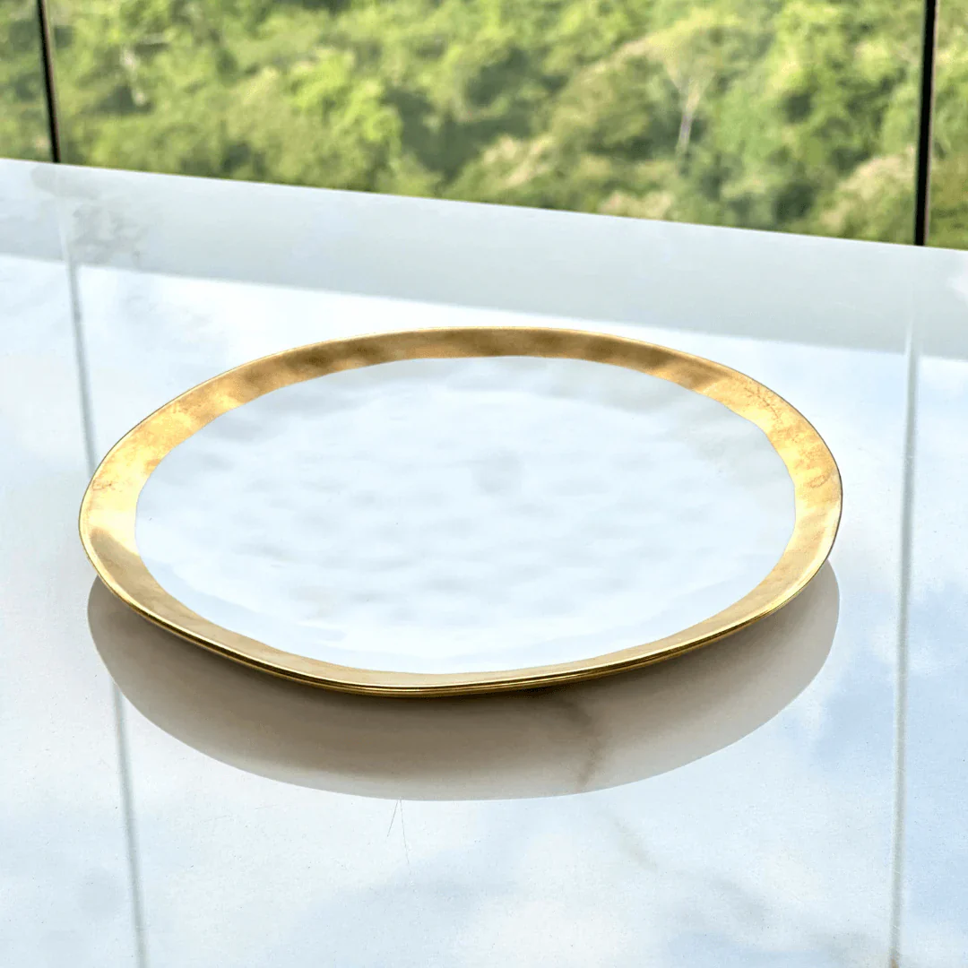 Kit Mesa Posta Dubai Branco e Dourado 3 Peças - Image 5