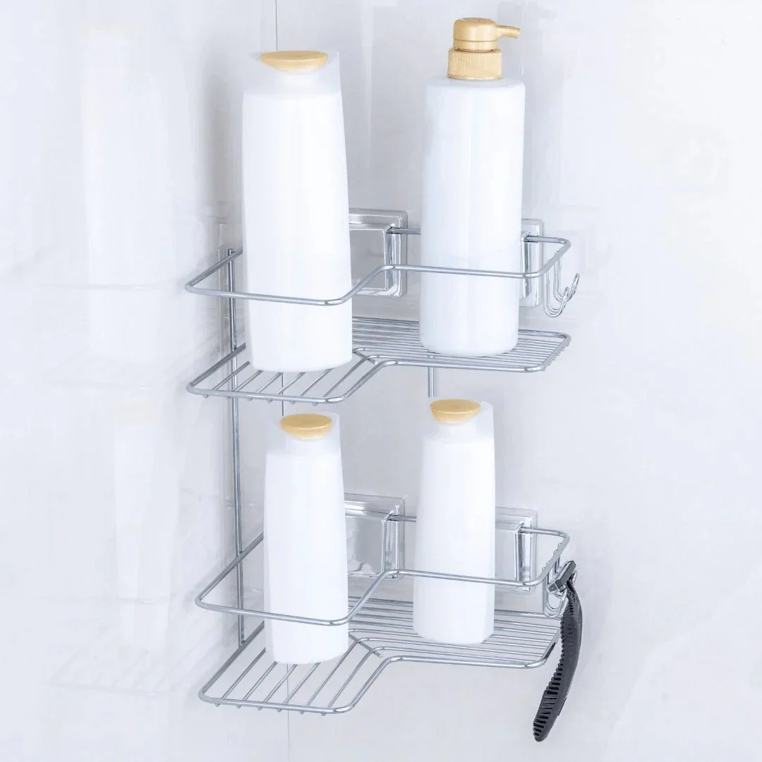Kit para Banheiro em Aço com Ventosa Cromado - 3 Peças - Image 4